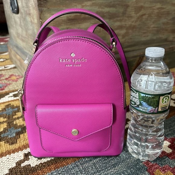 Kate Spade Shuyler Mini Backpack Bag Baja Rose Pink Saffiano Leather